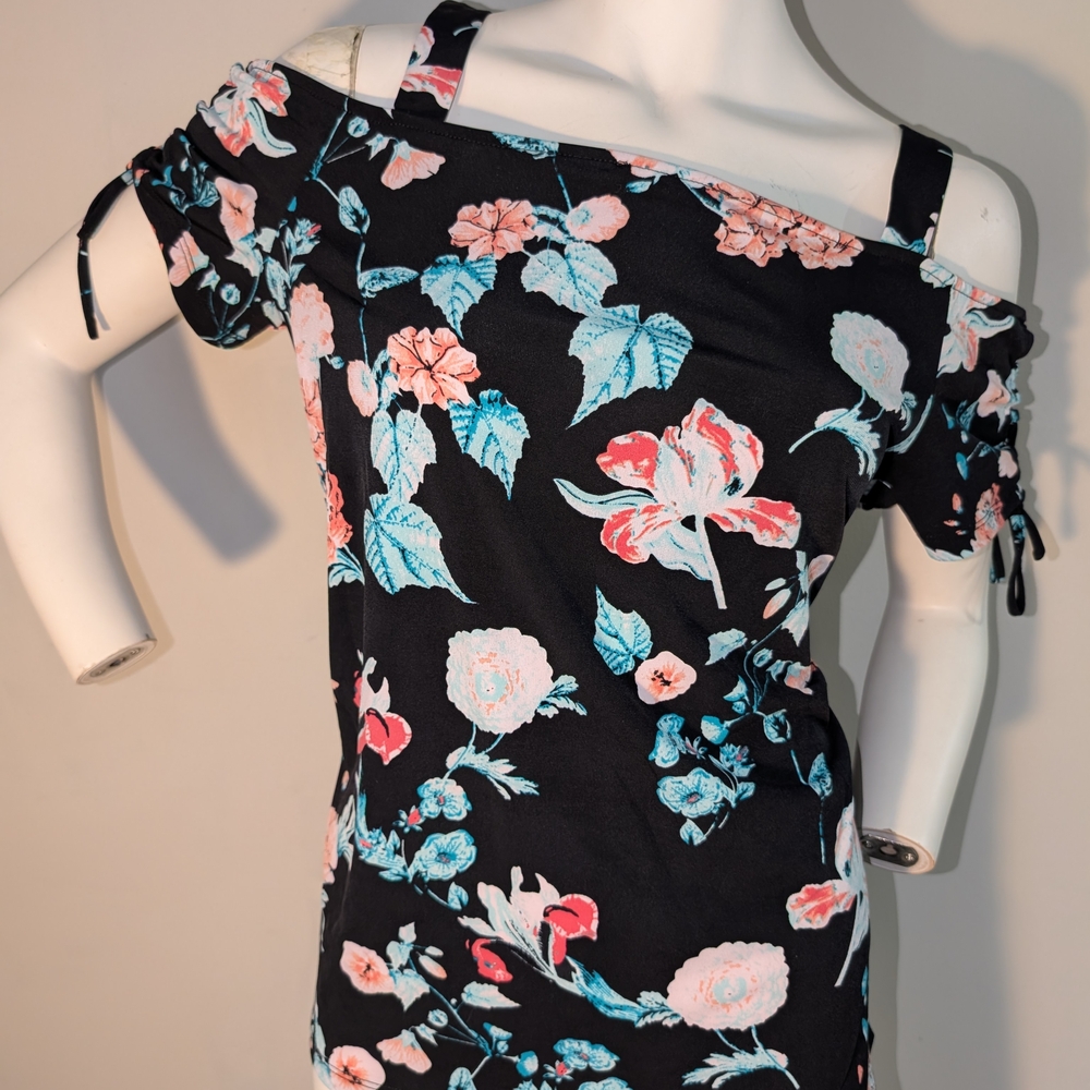 Ricki's Black Dress with Pink and Blue Floral Design